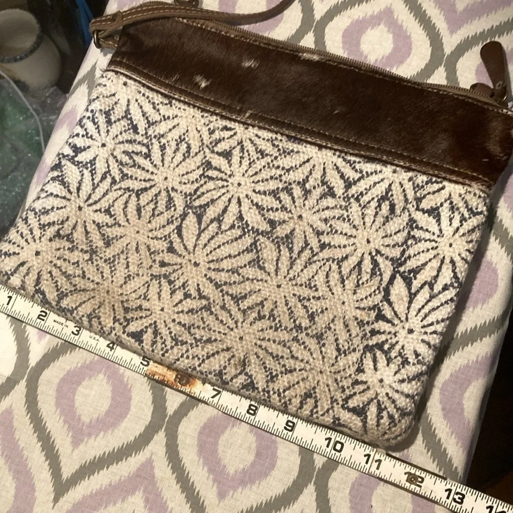 Myra Bag cotton and leather large clutch